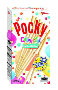 Image of POCKY Colourful 36gm/pack ( 10 packs per carton ) GBA P.Code: PKY0012 from Supplybunny.com