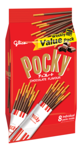 Image of POCKY Chocolate 176gm/pack ( 5 packs per carton ) GBA P.Code: PKY1001 from Supplybunny.com