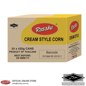 Image of RASAKU Sweet Corn Cream Style/Jagung Manis Ala Krim 425g/tin (12 tins per carton) (Sold per Carton) from Supplybunny.com