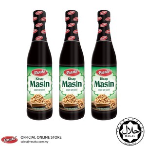 Image of RASAKU Kicap Masin/ Light Soy Sauce 330ml/bottle (3 bottles per bundle) (Sold per Bundle) from Supplybunny.com