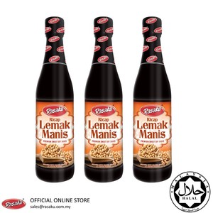 Image of RASAKU Kicap Lemak Manis/ Premium Sweet Soy Sauce 330ml/bottle (3 bottles per bundle) (Sold per Bundle) from Supplybunny.com