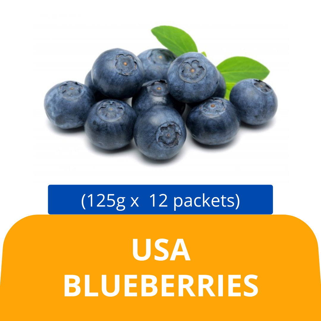 Blueberries (125g per pack) (12 packs per carton) Origin USA 蓝莓 Chop Tong Guan Fresh & Frozen