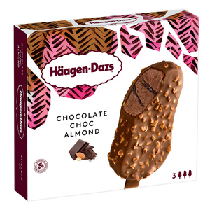 Image of Häagen-Dazs Chocolate Choc Almond 3 x 80ml/Multipack (12 multipacks per carton) Imported from France GBA P.Code: HD3001 from Supplybunny.com