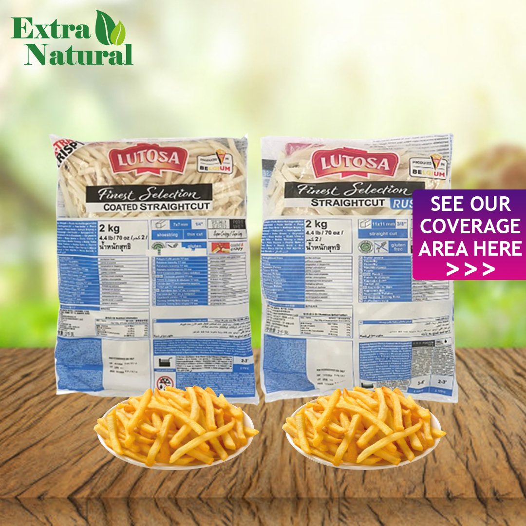 [Extra Natural] Frozen Premium finest Straight Cut Xtra Crispy French Fries 2KG/Pack (6 Packs