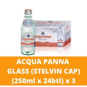 Image of Acqua Panna Still Natural Mineral Water GLASS (Stelvin Cap) [250ml per bottle x 24 bottles] x 3 (Sold per Bundle) from Supplybunny.com