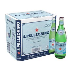 Image of San Pellegrino Sparkling Natural Mineral Water GLASS (Stelvin Cap) [750ml per bottle x 12 bottles] x 3 (Sold per Bundle) from Supplybunny.com