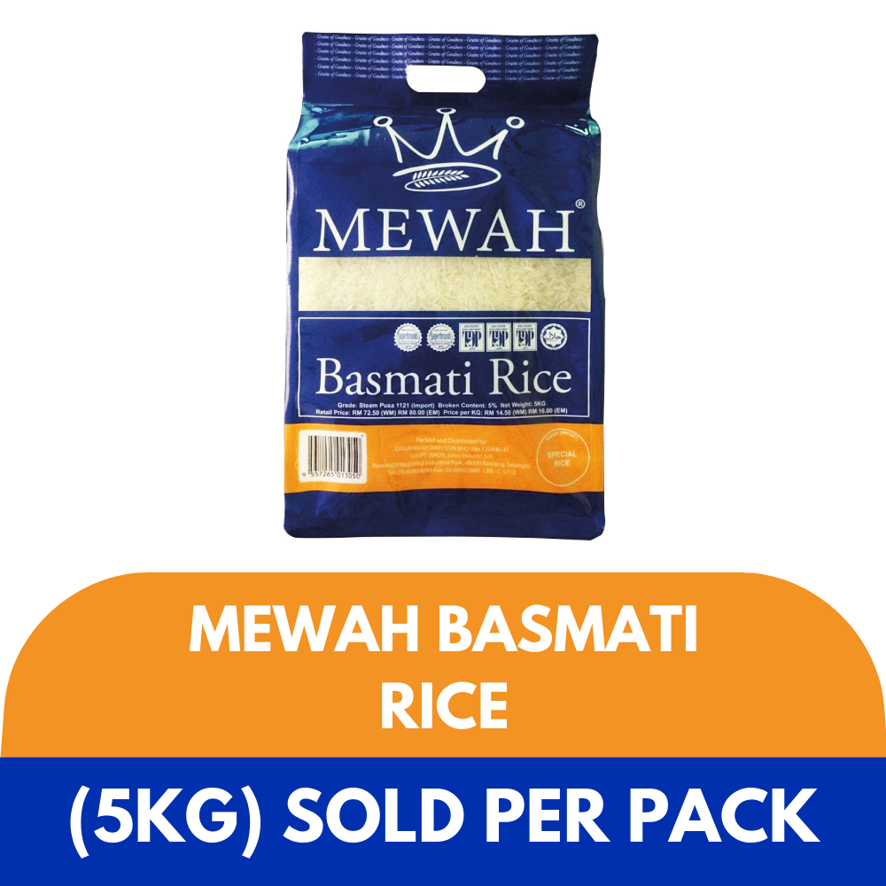 Mewah Basmati Rice 5kg per Pack (Sold per Pack) — HORECA Suppliers