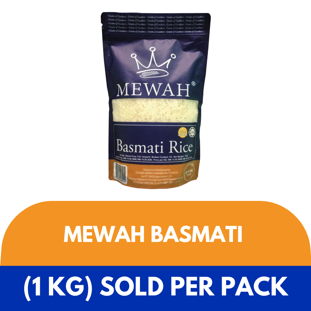 Mewah Basmati Rice 1kg per Pack (Sold per Pack) — HORECA Suppliers