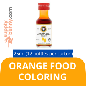 Image of Star Brand Artificial Orange Food Colouring (25ml x 12 bottles) (sold per carton)  Pewarna Tiruan JIngga Baking Goods Halal from Supplybunny.com