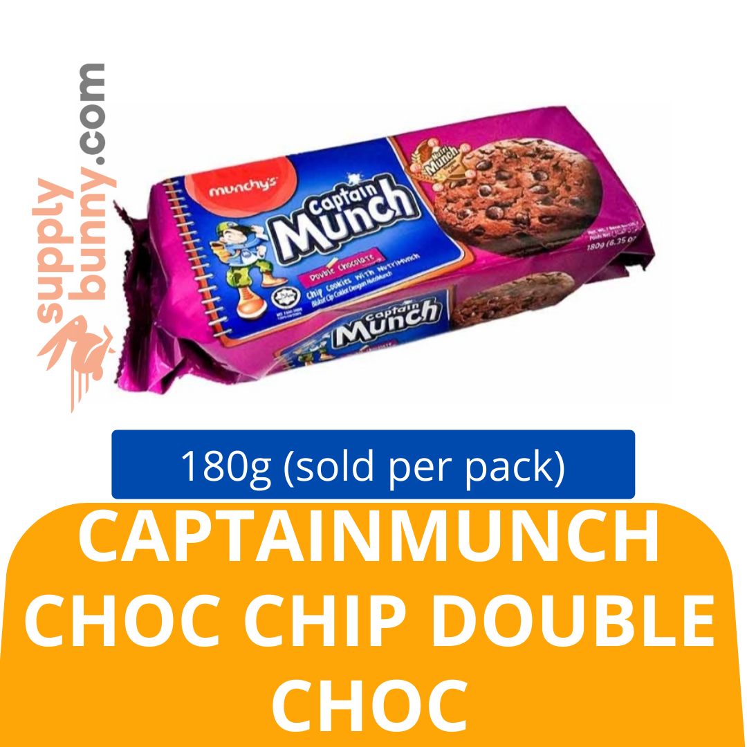 Munchy s CaptainMunch Chocolate Chip Double Choc 180g sold Per Pack 