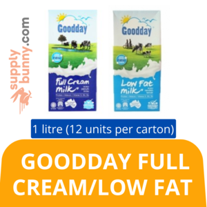 Image of Goodday Full Cream/Low Fat (1Litre x 12 packs) (sold per carton)  Krim Penuh / Lemak Rendah Susu Goodday from Supplybunny.com