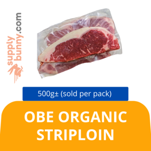 Image of OBE Organic Striploin 250g (sold per pack) from Supplybunny.com
