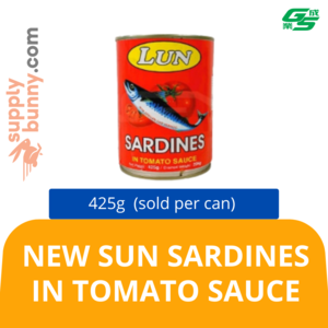 Image of New Sun Sardines In Tomato Sauce 425g (sold per can) from Supplybunny.com