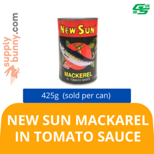 Image of New Sun Mackarel In Tomato Sauce 425g (sold per can) from Supplybunny.com