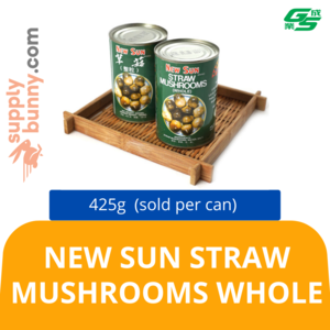 Image of New Sun Straw Mushrooms Whole 425g (sold per can) from Supplybunny.com