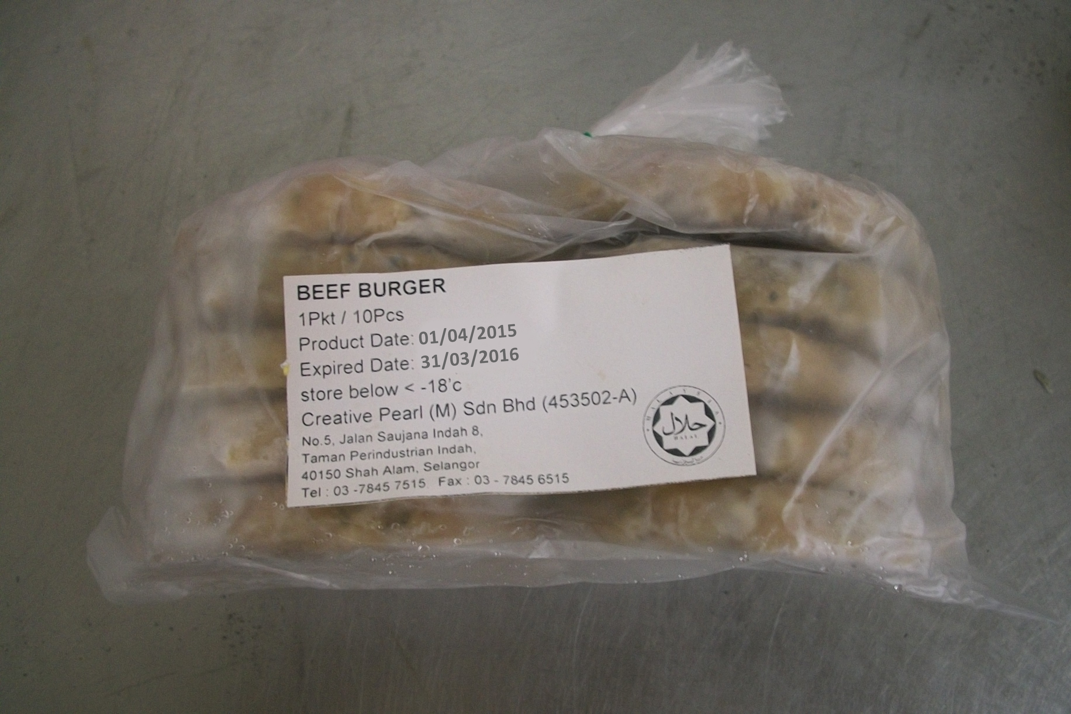 Beef Burger Patties 90g/piece (10 pieces per pack) — HORECA Suppliers