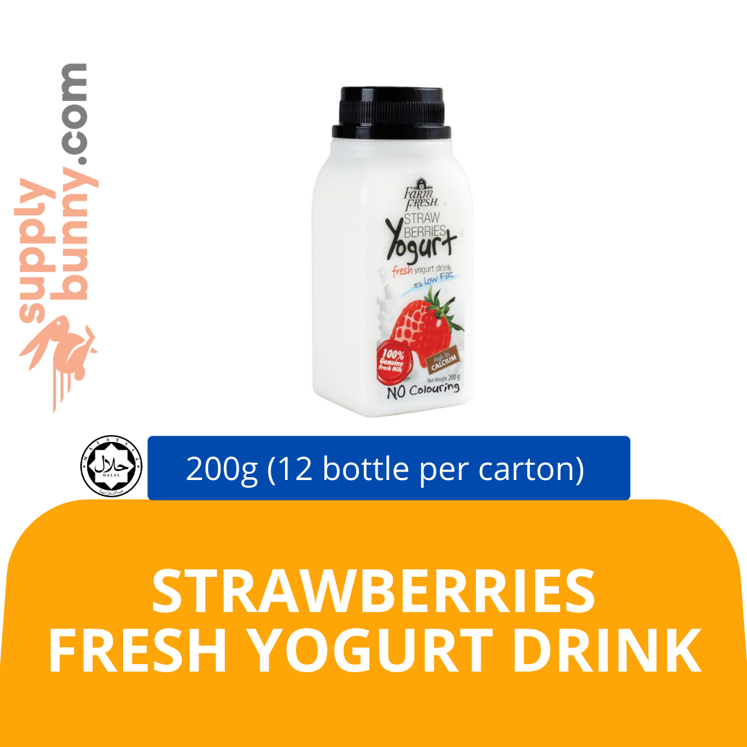 Strawberries Fresh Yogurt Drink 200g (12 bottle per carton) Bee Jaya