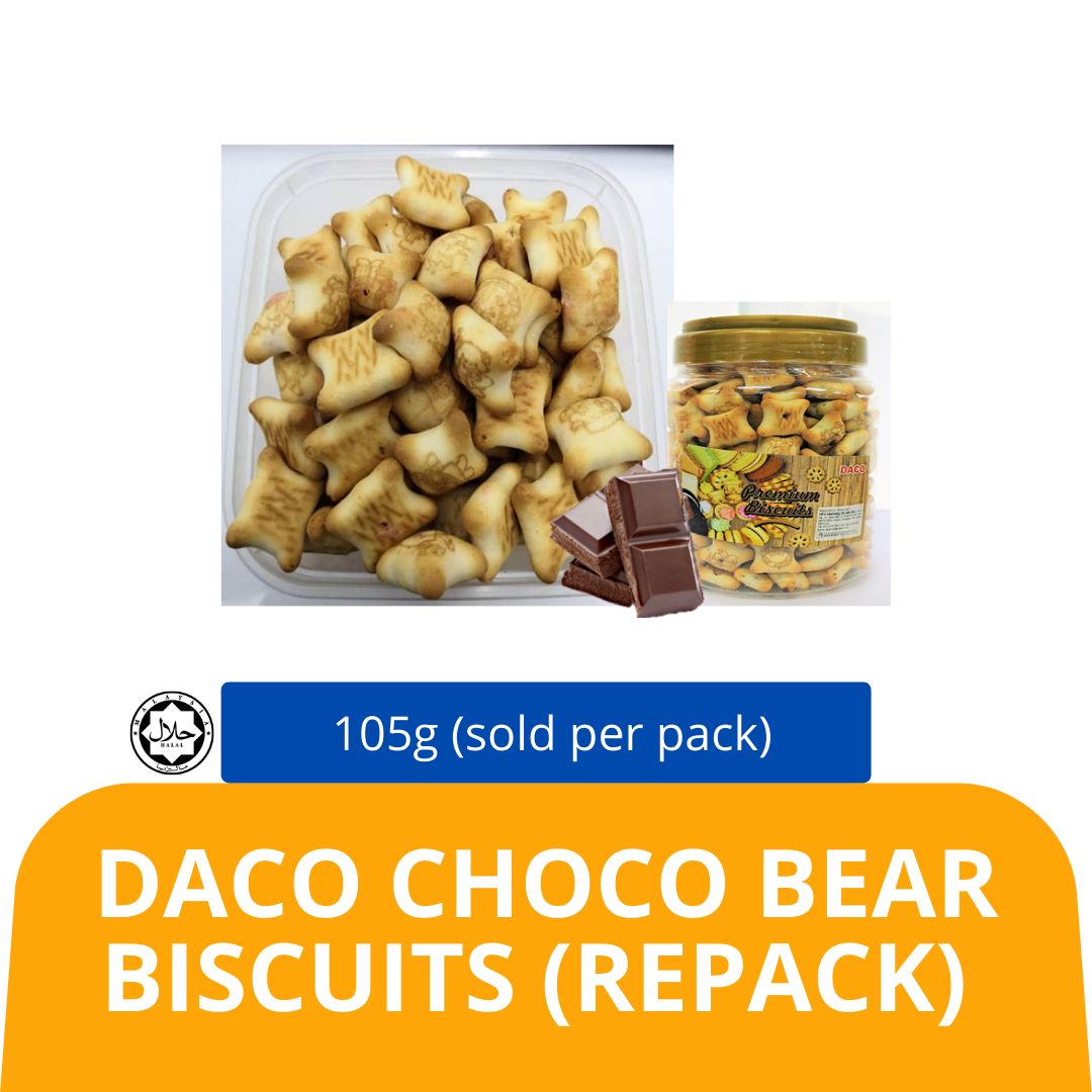 Daco Choco Bear Biscuits Repack 105g sold Per Pack HPG Biskut Bear 