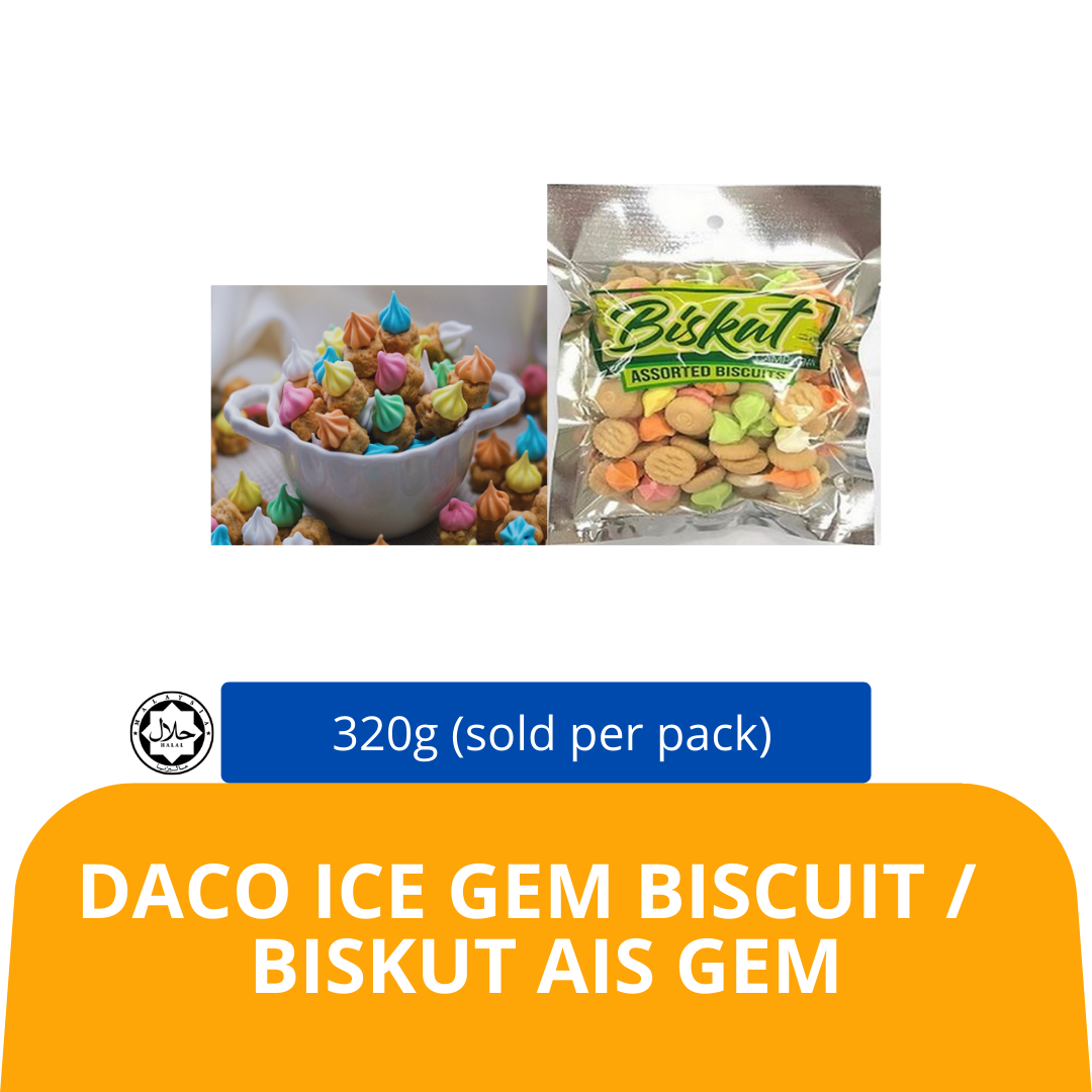 Daco Ice Gem Biscuit 320g sold Per Jar HPG Biskut Ais Gem HORECA 