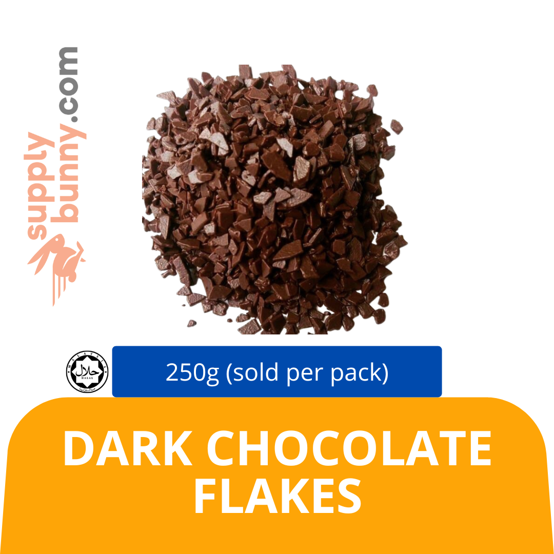 dark chocolate flakes 250g (sold by pack) Le Cakery — HORECA Suppliers