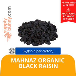 Image of Mahnaz Organic Black Raisin 5kg (sold per carton) from Supplybunny.com