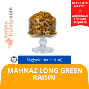Image of Mahnaz Long Green Raisin 5kg (sold per carton) from Supplybunny.com