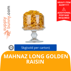 Image of Mahnaz Long Golden Raisin 5kg (sold per carton) from Supplybunny.com