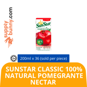 Image of Sunstar Classic 100% Natural Pomegrante Nectar 200ml (sold per carton) from Supplybunny.com
