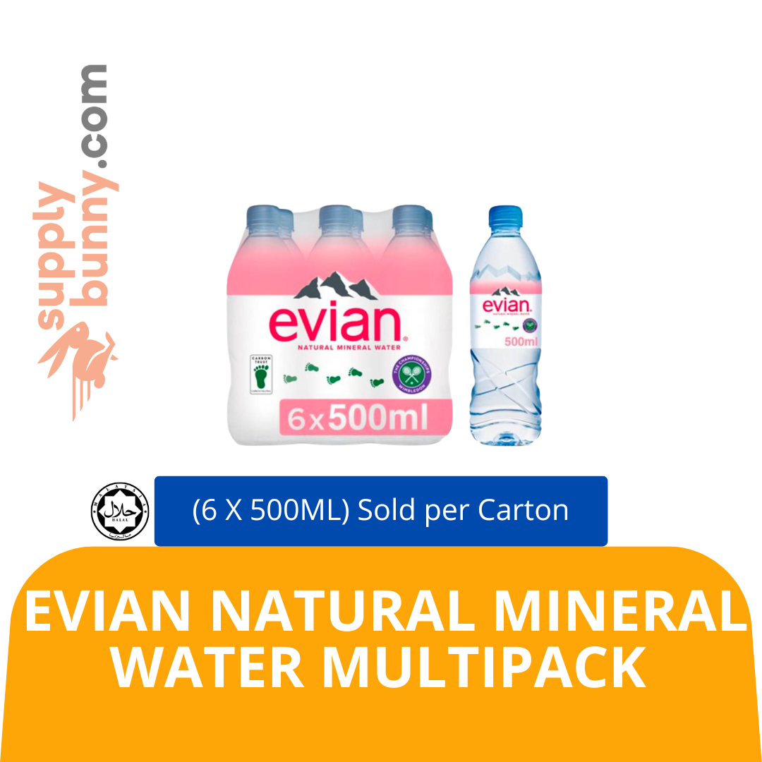EVIAN NATURAL MINERAL WATER MULTIPACK (6 X 500ML) — HORECA Suppliers