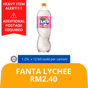 Image of Fanta Lychee RM2.40 1.25L x 12 from Supplybunny.com