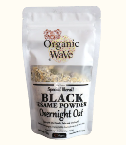 Image of Mamami Organic Wave Overnight Oats - Black Sesame Powder (120g) (sold per pack) from Supplybunny.com