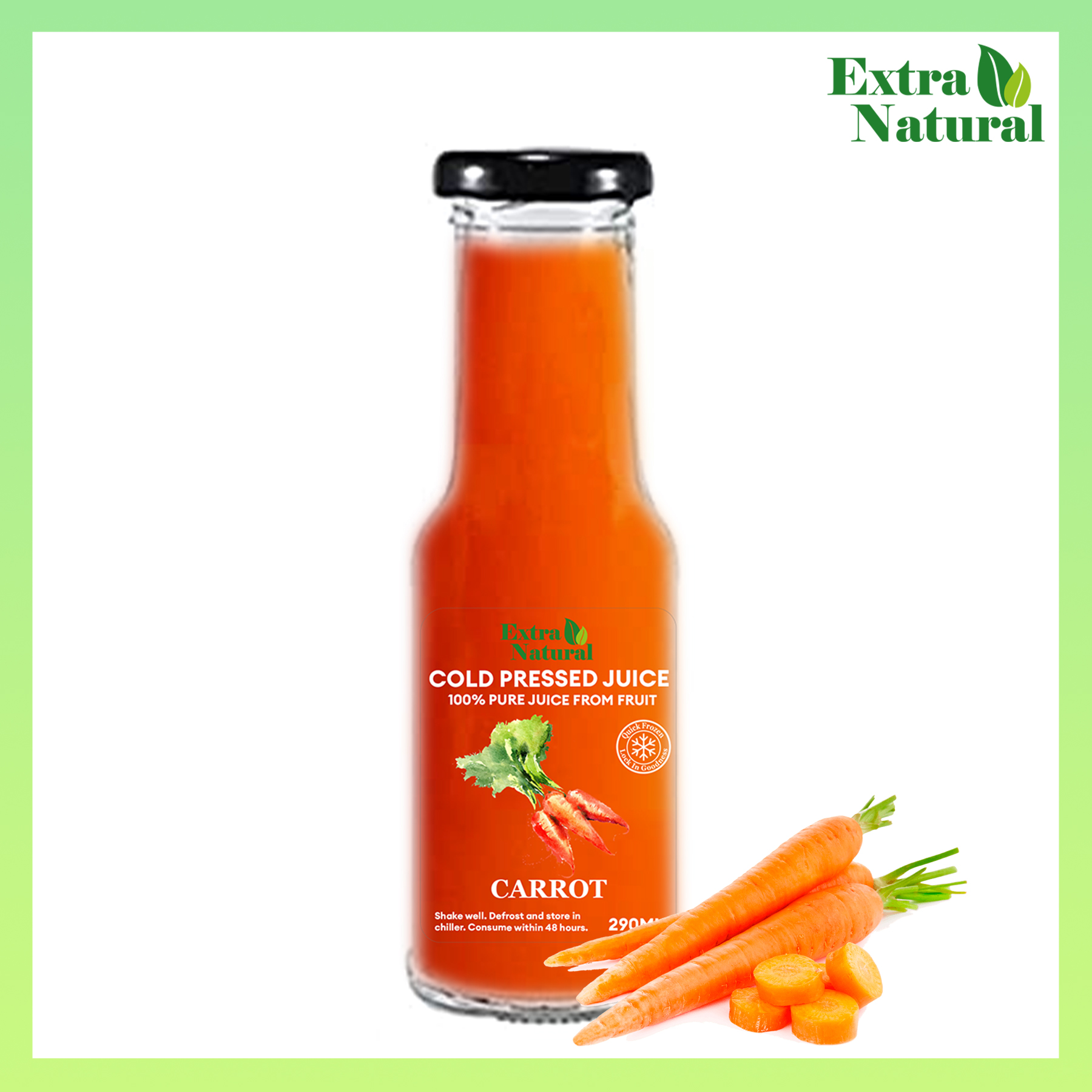 [Extra Natural] Frozen ColdPressed Carrot Juice 290ml/bottle (20