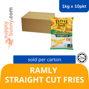 Image of Ramly Straight Cut French Fries 1kg x 10pkt (sold per carton) from Supplybunny.com