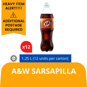 Image of A&W Sarsapilla PB RM2.80 1.25L x 12 from Supplybunny.com