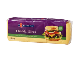 Image of Emborg Cheese Colour Slice 84’s 1kg/pack (8 packs per carton) from Supplybunny.com