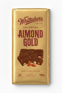 Image of WHITTAKER'S Blocks Almond Gold 200gm/pack  (14 packs per carton) - GBA P.Code: WTK10001 from Supplybunny.com
