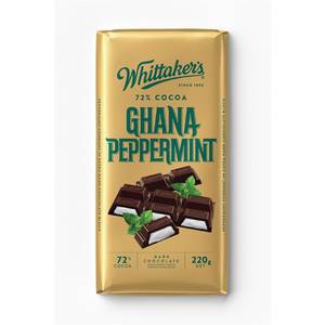 Image of WHITTAKER'S Blocks Dark Peppermint 220gm/pack (12 packs per carton) - GBA P.Code: WTK11001 from Supplybunny.com