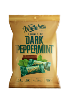 Image of WHITTAKER'S Share Bags Dark Peppermint 180gm/pack (12 packs per carton) - GBA P.Code: WTK20006 from Supplybunny.com