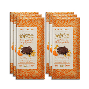 Image of WHITTAKER'S Fijian Ginger & Kerikeri Mandarin 100gm/pack (20 packs per carton) - GBA P.Code: WTK30002 from Supplybunny.com