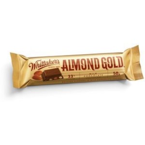 Image of WHITTAKER'S Chunks Almond Gold 50gm/pack (36 packs per carton) - GBA P.Code: WTK40001 from Supplybunny.com