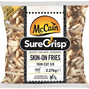 Image of MCCAIN Surecrisp 3/8 Skin-on Straight Cut 2.27kg/pack (sold per pack) from Supplybunny.com