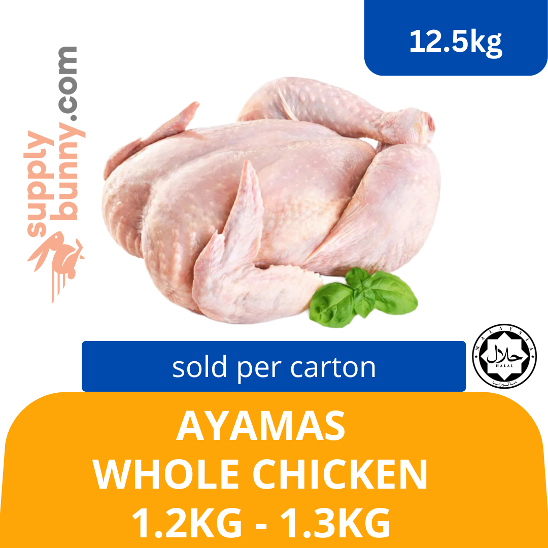 AYAMAS Whole Chicken 1.2kg 1.3kg (12.5kg per carton) — HORECA
