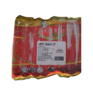 Image of Gourmet Chef Beef Jumbo Sausage 6" 1kg (sold per pack) from Supplybunny.com