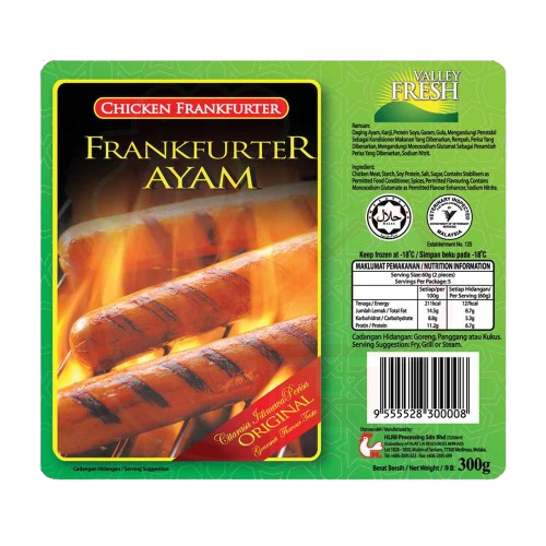 VALLEY FRESH CHICKEN FRANK 300G