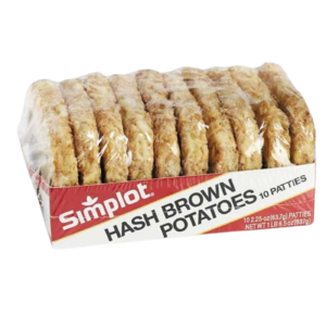 Image of Simplot Rectangular Hashbrown 101 patty 10pcs/pack (12 packs per carton) from Supplybunny.com