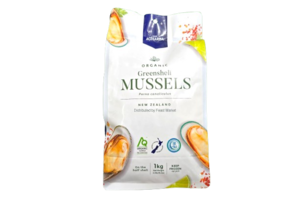 Image of New Zealand Organic Green 1/2 Shell Mussel 1kg±/pack (sold per pack) from Supplybunny.com