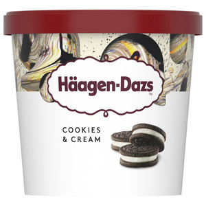Image of Häagen-Dazs Cookies & Cream Ice Cream 100ml/Mini Cup (12 cups per carton) Imported from France GBA P.Code: HD2110 from Supplybunny.com